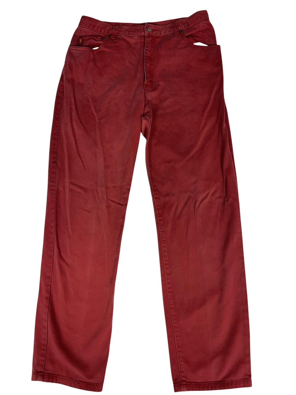 Crazy Horse Jeans Womens 13/14 Red Straight Leg 5 Pocket Denim Twill (31x29)